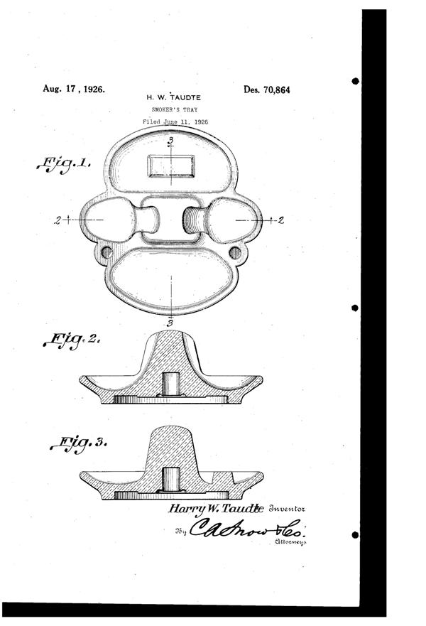 Co-Operative Flint Ash Tray Design Patent D 70864-1