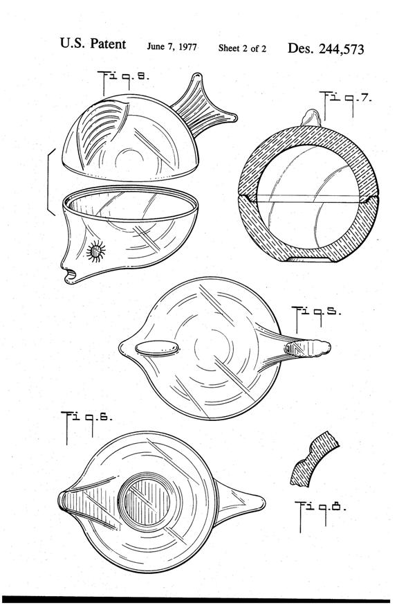 Anchor Hocking # 100/509 Fish Set Design Patent D244573-3
