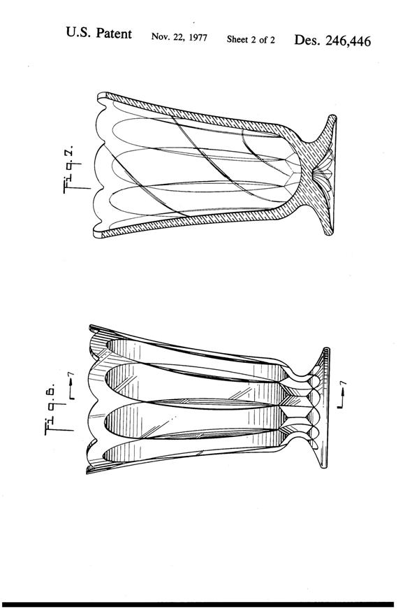 Anchor Hocking Fairfield Vase Design Patent D246446-3