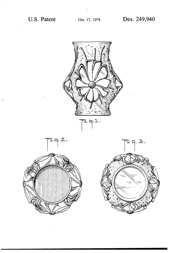 Anchor Hocking Rain Flower Vase Design Patent D249940-2