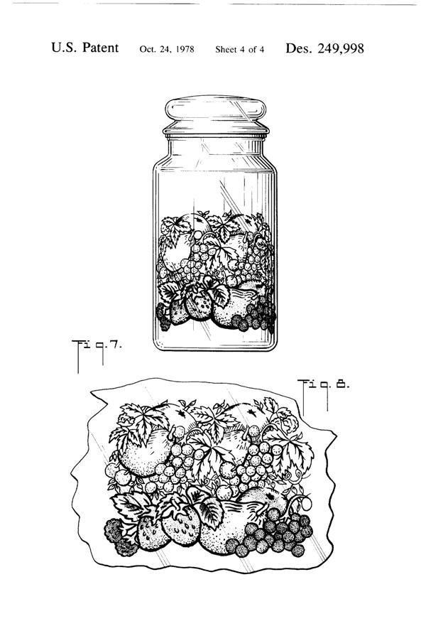 Anchor Hocking Nature's Bounty Apothecary Jar Design Patent D249998-5