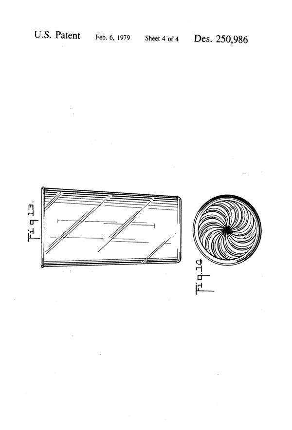 Anchor Hocking Sunburst Tumbler Design Patent D250986-5