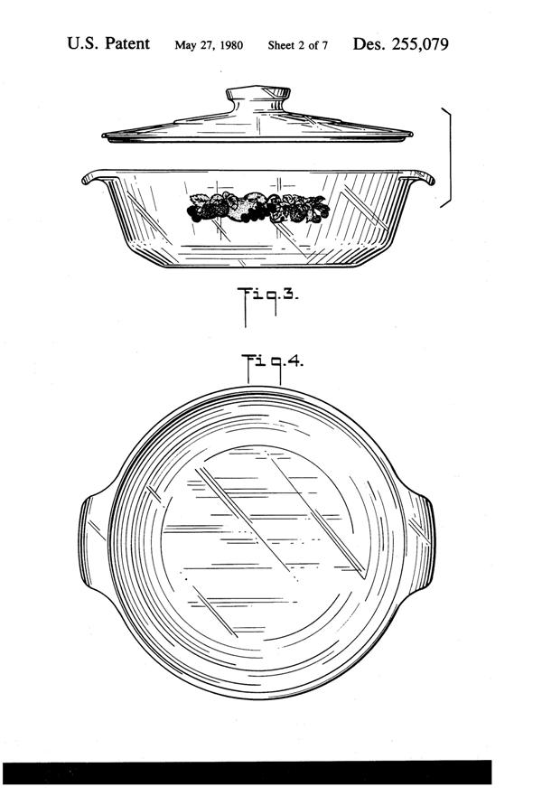 Anchor Hocking Nature's Bounty Casserole & Baking Pan Design Patent D255079-3