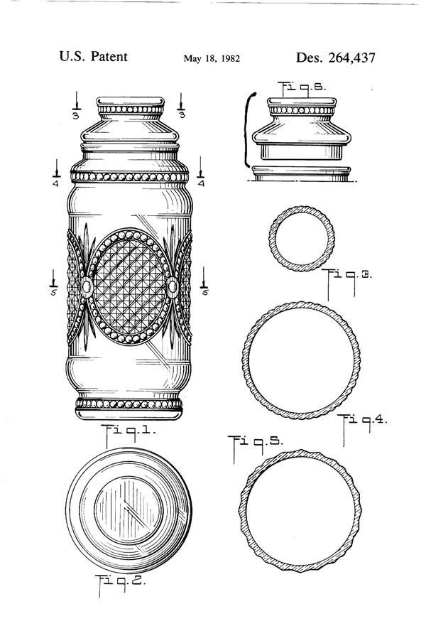 Anchor Hocking Apothecary Jar Design Patent D264437-2