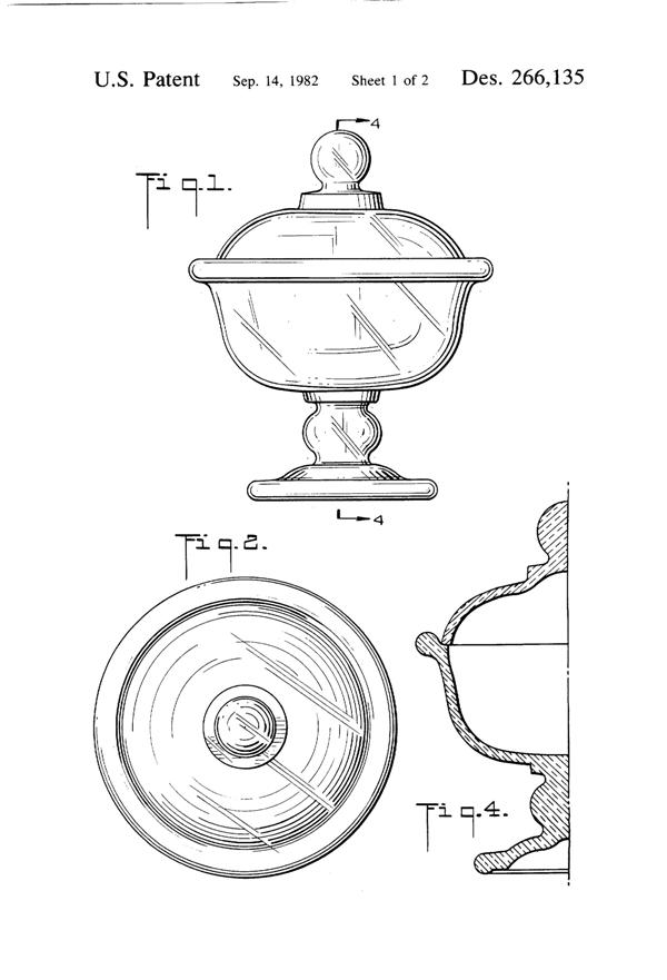 Anchor Hocking Husted Covered Compote Design Patent D266135-2