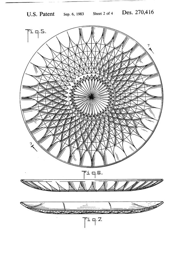 Anchor Hocking Crown Point Plate Design Patent D270416-3