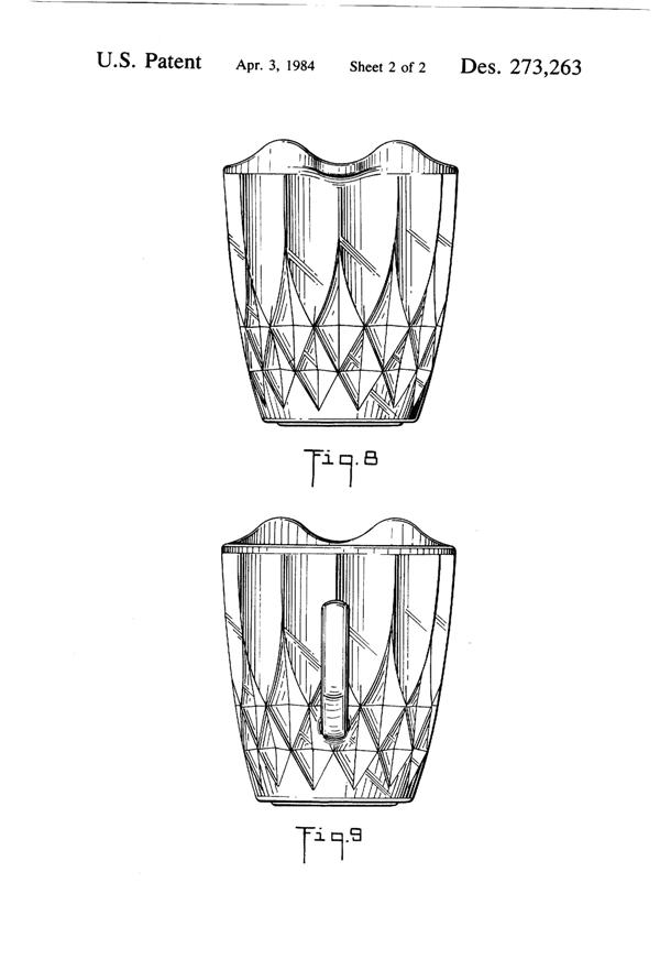 Anchor Hocking Crown Point Creamer Design Patent D273263-3