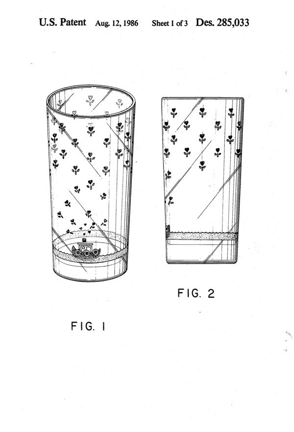 Anchor Hocking Tumbler, Boat Design Patent D285033-2