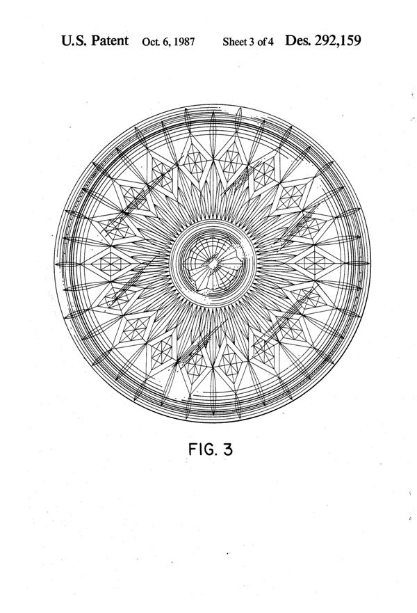Anchor Hocking Canfield Bowl Cover Design Patent D292159-4