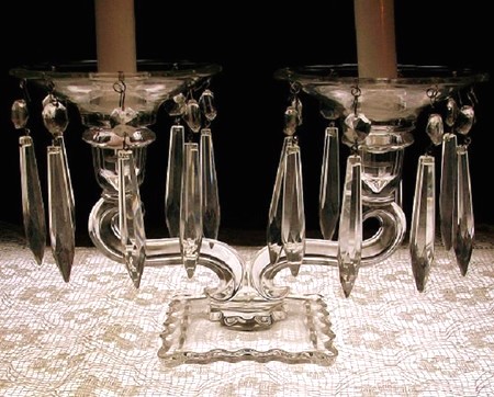 Viking #5514-2 Princess Plaza Candlestick w/Prisms