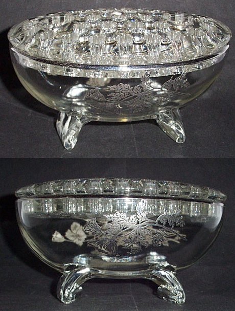 Viking #1048 Oval Flowerlite w/ Silver Decoration
