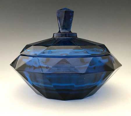 Viking #6816 Covered Candy Dish "Diamond Point"