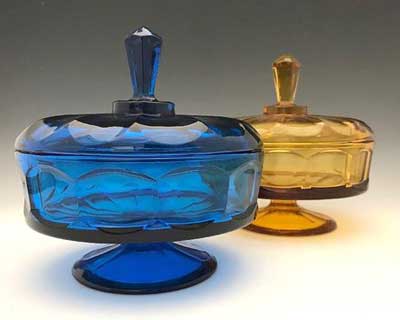 Viking #6710 Covered Candy Dish "Diamond Steeple"