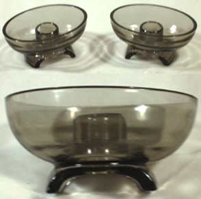 Viking #1076 and #1078 Scroll Candlesticks and Flower Bowl
