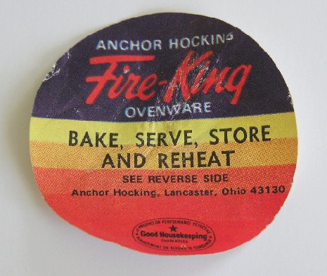 Anchor Hocking Fire-King Ovenware Label