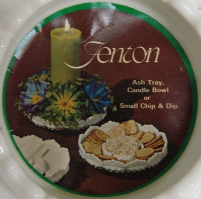Fenton Ash Tray Label