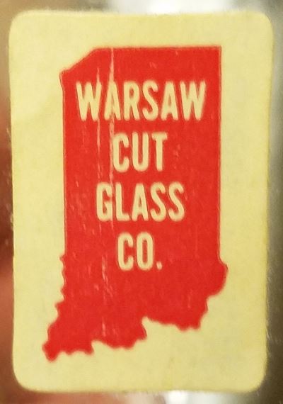 Warsaw Cut Glass Label