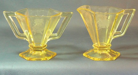 Beaumont # 148 Cream & Sugar w/ Floral Cutting