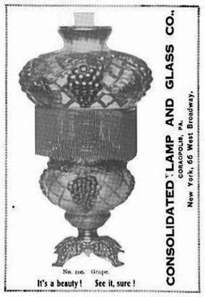 Consolidated Grape & Lattice Lamp Shade Advertisement