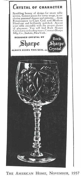 Libbey / Rock Sharpe Advertisement in American Home, November 1937