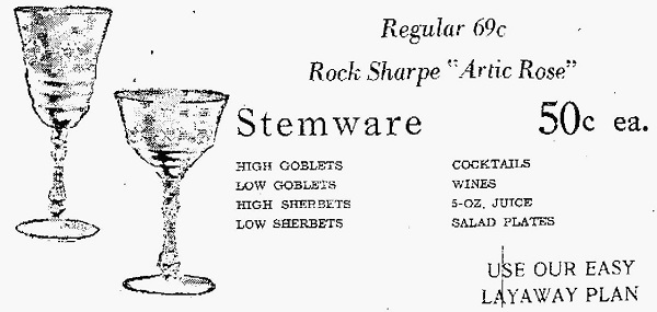 Libbey / Rock Sharpe Artic Rose Stemware