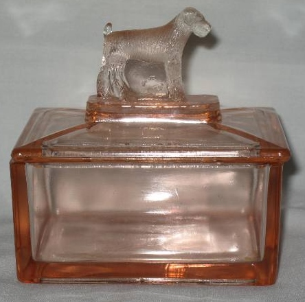 Greensburg #   1 Cigarette Box w/ Terrier Finial