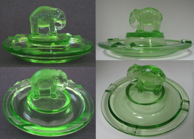 Greensburg #   2 Elephant Ashtray in Two Sizes
