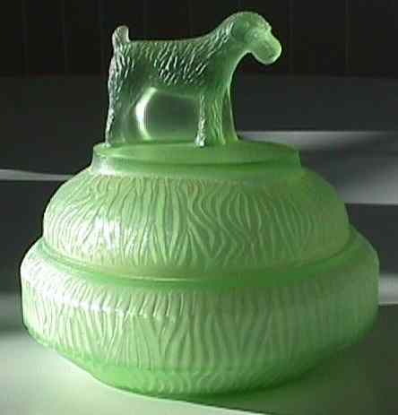 Greensburg Powder Box w/ Standing Terrier Finial