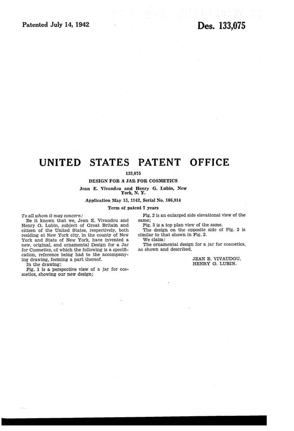 Akro Agate Attar of Petals by Orloff Apothecary Shaker Top Jar Design Patent D133075-2