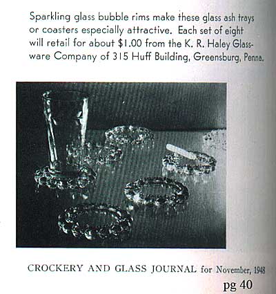 K. R. Haley Glassware Ad