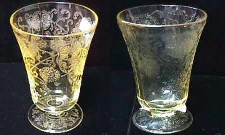 Hazel-Atlas Florentine #2 (Poppy #2) Footed Tumbler