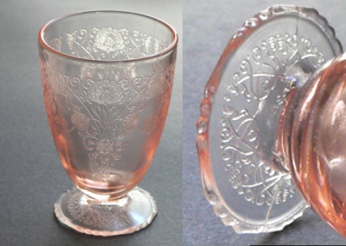 Hazel-Atlas Florentine #1 (Poppy #1) Footed Juice Tumbler