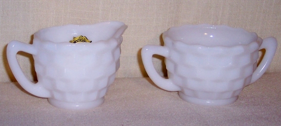 Hazel-Atlas Early American Opaque Cream & Sugar