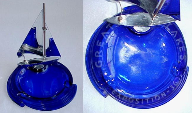 Hazel-Atlas Sailboat Ashtray Souvenir