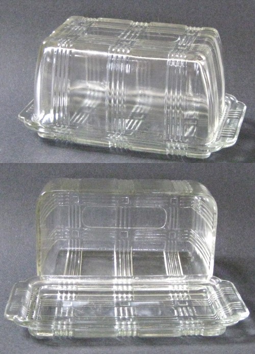 Hazel-Atlas #9781 Covered Criss-Cross Butter Dish
