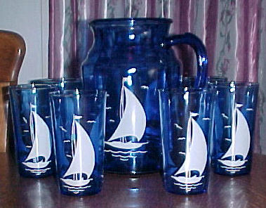 Hazel-Atlas Sailboat Water Set