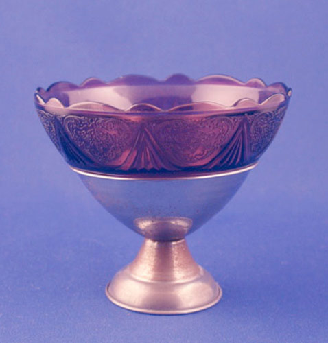Hazel-Atlas Royal Lace Sherbet in Metal Holder