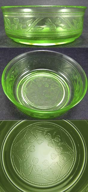 Hazel-Atlas Cloverleaf Dessert Dish