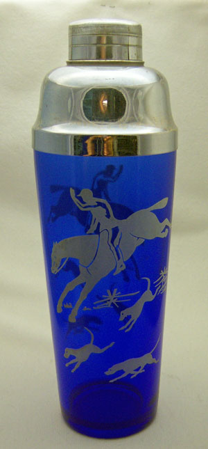 Hazel-Atlas Sportsman Fox Hunter Cocktail Shaker