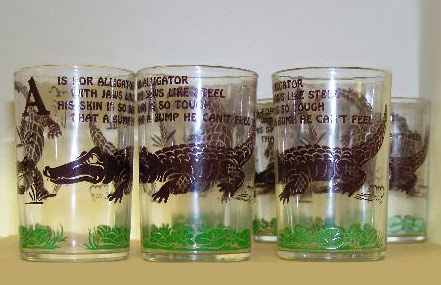 Hazel-Atlas Alligator Tumblers