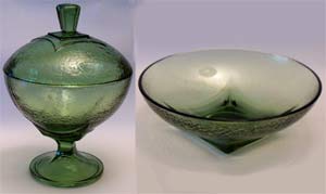 Hazelware Pebbletone Covered Candy and Bowl