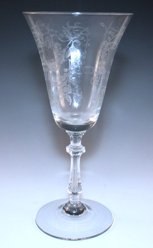 Huntington Ding Goblet w/ Lotus #1041 Vesta Etch
