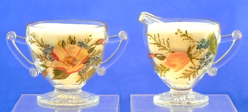 Jeannette Camellia Cream & Sugar w/ Flowered Foot
