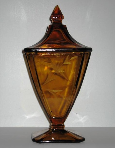 Jeannette #  95 Covered Candy Jar w/ Unknown Cutting