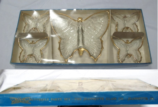 Jeannette Butterfly Ash Tray Set