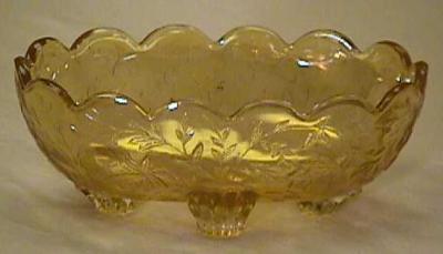 Jeannette Floragold Oval Bowl