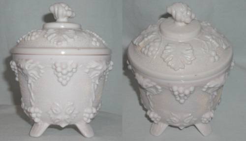 Jeannette #3525 Shell Pink Grape Candy Jar