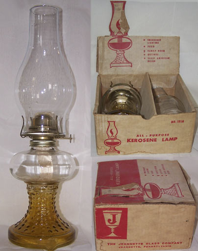 Jeannette Hobnail Oil Lamp