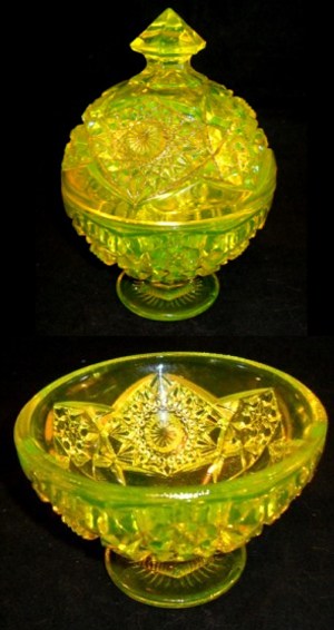 Kemple # 49 Hobstar & Fan Footed Candy w/ Lid