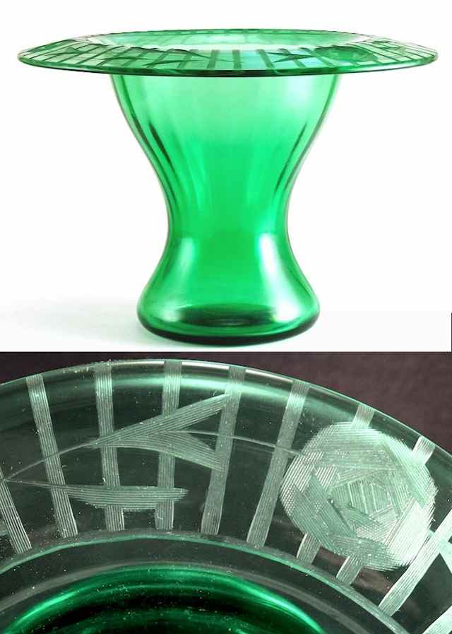 Lancaster #A 1-1/2 Hat Rim Vase w/ Unknown Rose Cutting